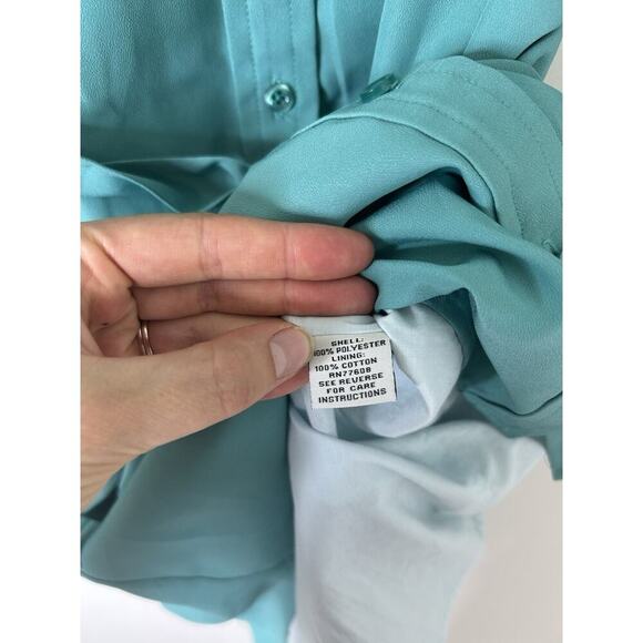 J. Peterman Co Shirt Dress Women's Small Sea Green Knee Length Classic Button - Picture 6 of 10